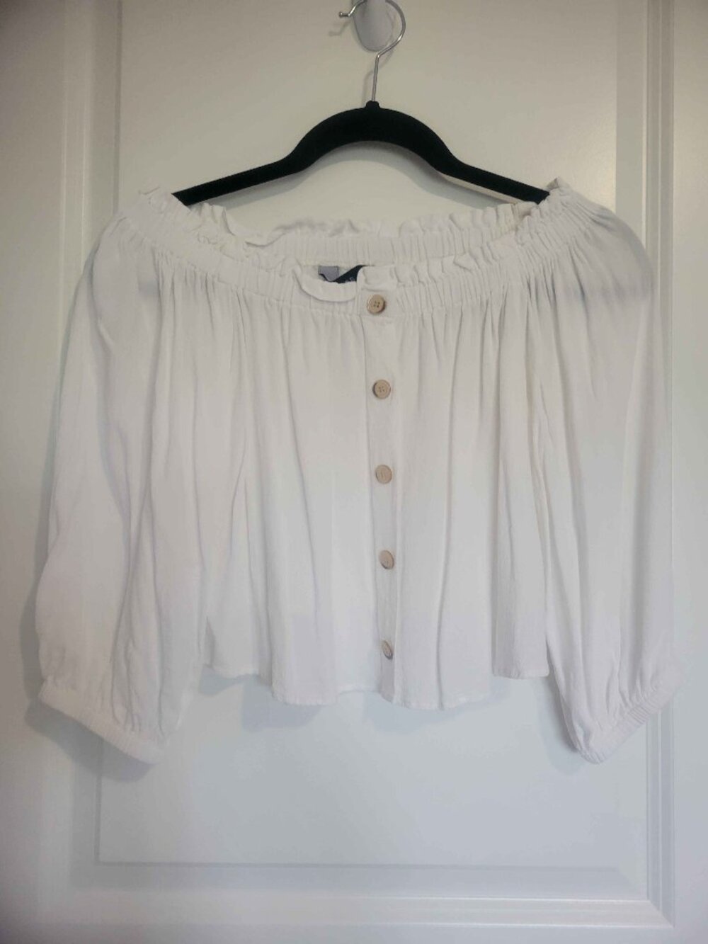 LOB ultra cropped white frilly boxy top, pirate-core, womens